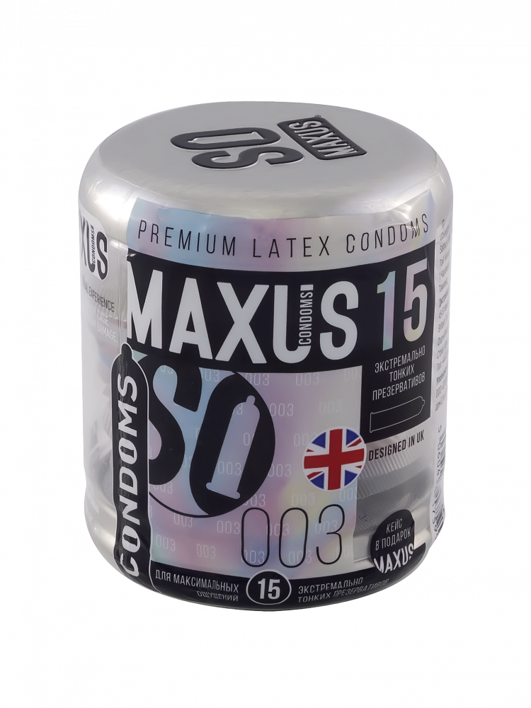 Презервативы экстра тонкие &quot;Maxus 003&quot; в жестяном футляре, 15шт 