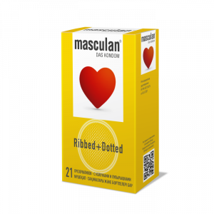 Презервативы "Masculan Ribbed+Dotted" розовые, стимулирующие, 21шт